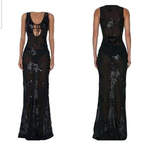Rat & Boa Black Sheer Maxi Dress